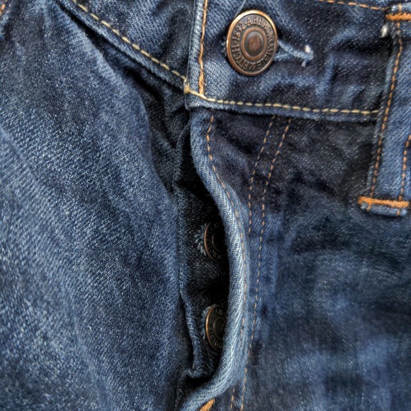 Abercrombie & Fitch Men's Straight Leg Jeans Blue 30x30 5-Pocket Button Fly - Picture 8 of 11